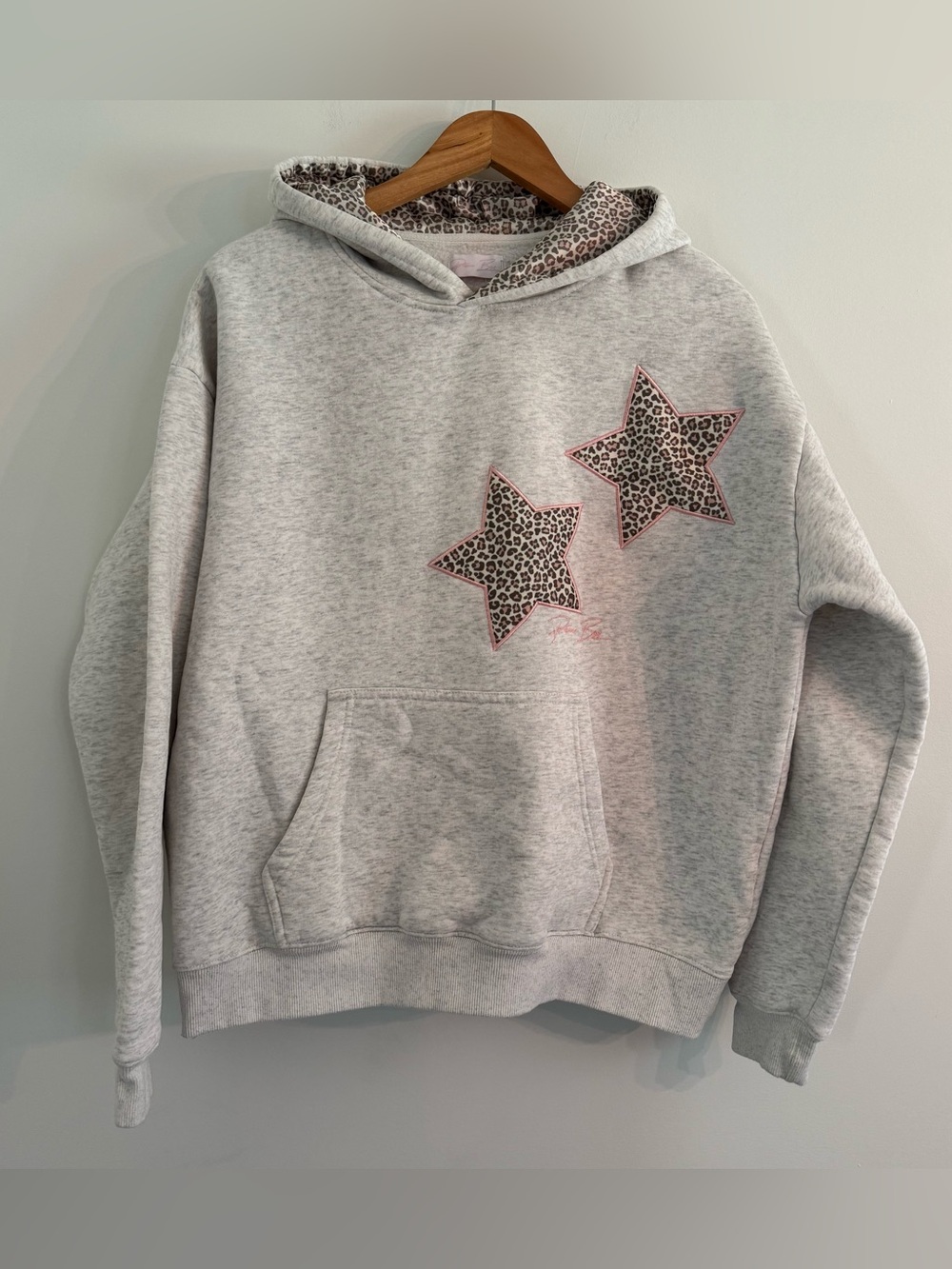 Prisana Bay Leopard Hoodie in Heather Grey